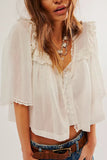 Ruffled Button-Front Blouse