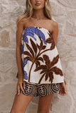 Strapless Striped Casual Short Set
