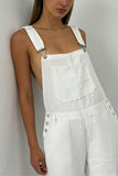 Cross-Back Denim Jumpsuit