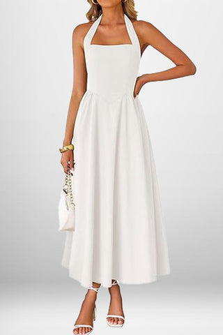Halter-Neck Midi Dress