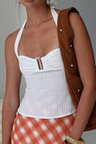 Halter Neck Ribbed Camisole