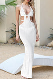 Halter Cutout Cover-Up Dress