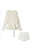 Flowing Blouse and Shorts Set