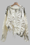 Distressed Cable Knit Sweater