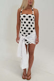 Polka Dot Tie-Front Mini Dress