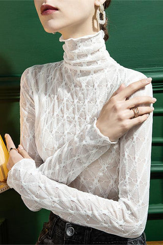 Lace High-Neck Blouse