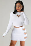 Heart Appliqué Two-Piece Casual Set