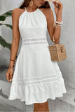 Halter Neck Lace Trim Dress