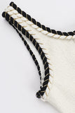 Flared Skirt Casual Dress with Black Trim