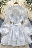 Bow-Tied Casual Dress with Lace Details