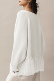 V-Neck Cardigan with Tulle Accents