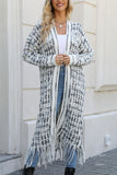 Fringe-Trim Longline Cardigan