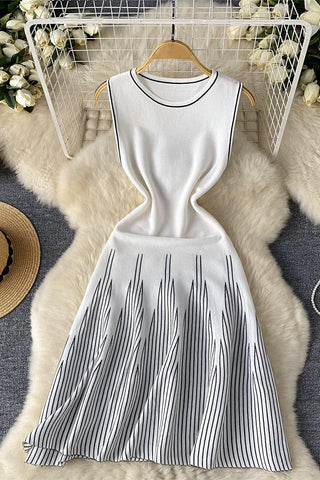 Sleeveless Striped Casual Dress