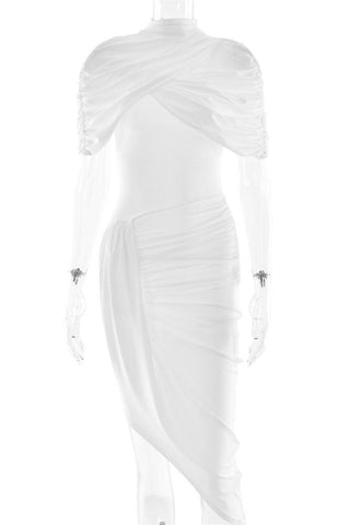 Draped Ruched Evening Dress