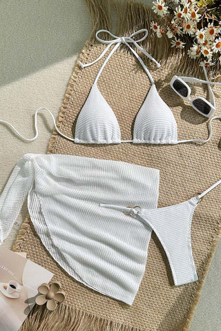 Stylish Bikini Set with Wrap Skirt