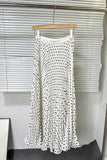 Pleated Polka Dot Maxi Skirt