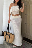 One-Shoulder Knit Vacation Skirt Set