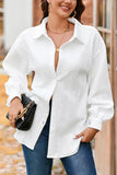Cable Texture Puff Sleeve Loose Shacket