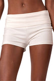High-Waist Foldover Casual Shorts