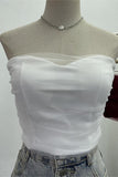 Strapless Mesh Layered Tank