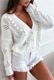 Button-Front Knit Cardigan