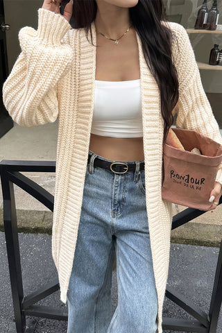 Open-Front Knit Cardigan