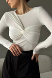 Stylish Twist-Front Long Sleeve Top