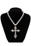 Beaded Cross Pendant Necklace