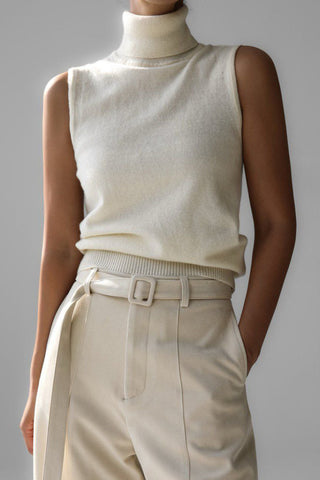Sleeveless Turtleneck Tank Top