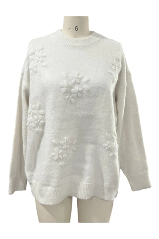 Floral Textured Relaxed Sweater