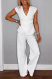 Wrap-Front Wide-Leg Pants Set