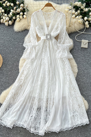 Lace Detail Casual Maxi Dress