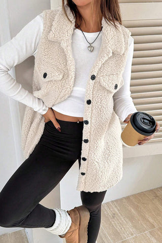 Button-Front Sherpa Vest