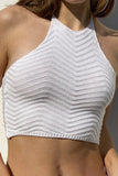 Chevron Halter Neck Crop Top