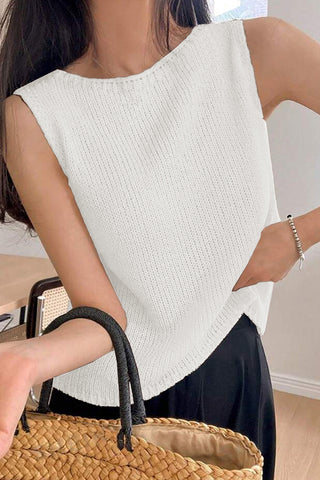 Sleek Sleeveless Knit Tank Top