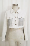 Fringed Cropped Denim Jacket