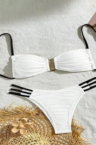 Strappy Bikini Set with Ruched Details
