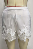 Lace-Trimmed Casual Shorts