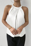 Pleated Halter Neck Top