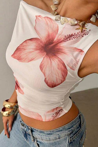 Floral Printed Sleeveless Tank Top