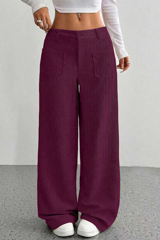 Wide-Leg Casual Pants with Pockets