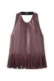 Fringe Hem Sleeveless Tank