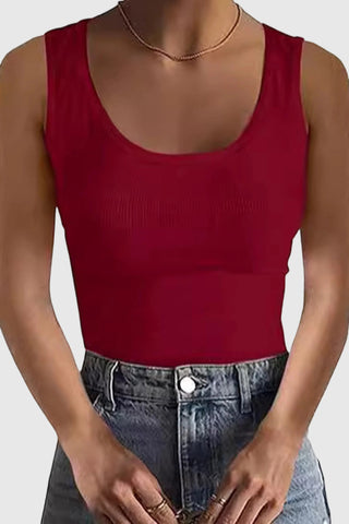 Scoop-Neck Ribbed Tank Top