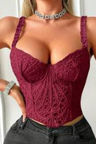 Lace Detail Bustier Top