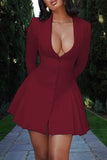 Tailored Button-Front Casual Dress