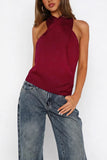 Draped Halterneck Tank Top