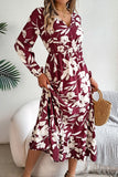 Floral Long-Sleeve Casual Dress