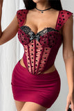 Polka Dot Lace Corset Top