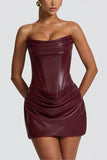 Strapless Ruched Mini Dress