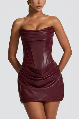 Strapless Ruched Mini Dress